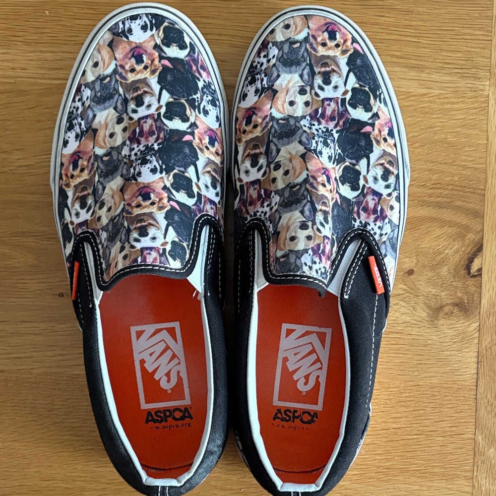 Vans Slip-On Sneakers - Black with Dog Pattern